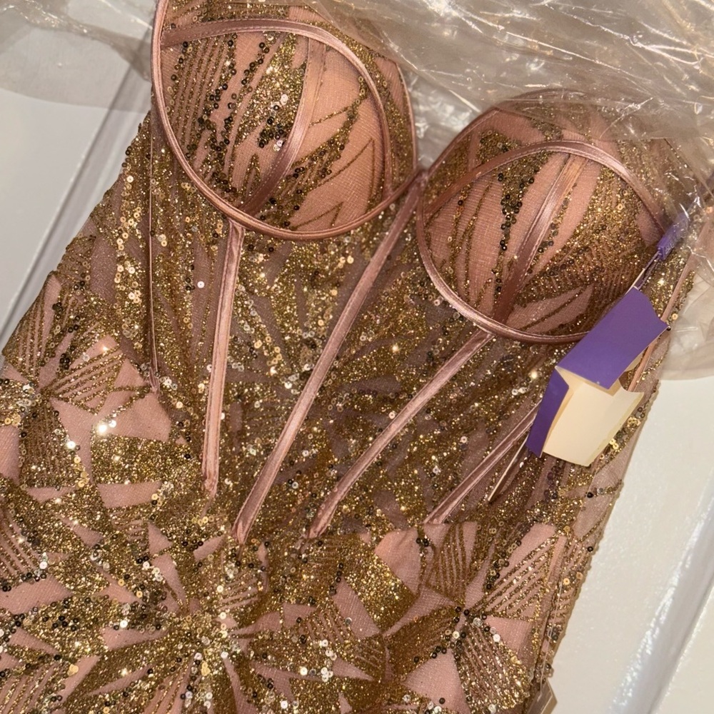 Strapless Mermaid Gown Rose Gold - Picture 11 of 12